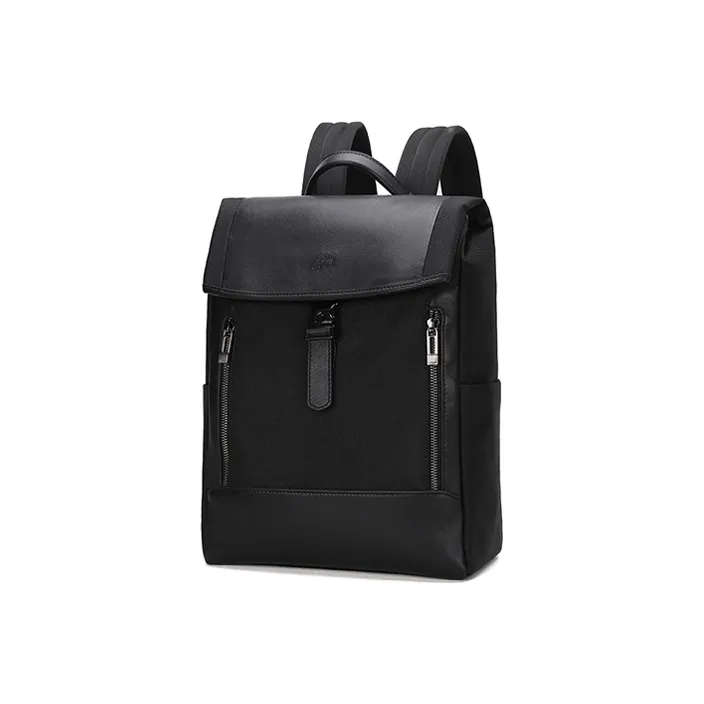 ELLE HOMME Fabric With Leather Backpack Regular Men's Black