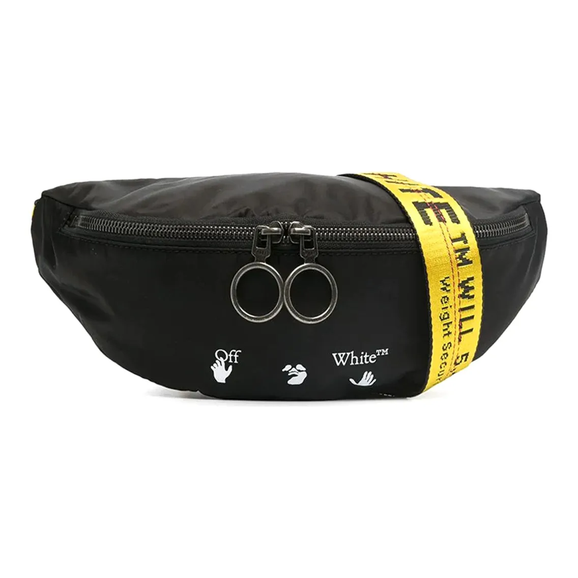 OFF WHITE Polyamide Crossbody Bag, Sling Bag, Fanny Pack Unisex Black