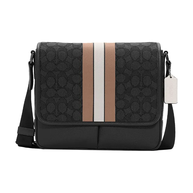 COACH Thompson Пескоструйная кожа Сумка через плечо Маленькая Мужская Коричневая Белая Черная