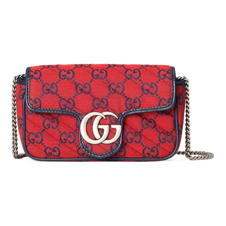 GUCCI Canvas Leather Trim Canvas Shoulder Bag, Crossbody Bag Extra Mini Women's