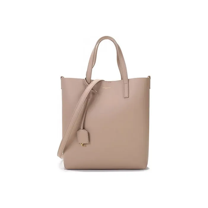 SAINT LAURENT Soft Leather Tote Bag, Shopping Bag, Shoulder Bag, Handbag Regular Women's Dark Beige
