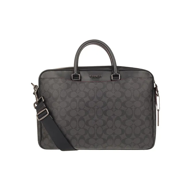 COACH Beckett Leather Laptop Bag, Briefcase, Shoulder Bag, Crossbody Bag, Handbag Large Size Men's Black
