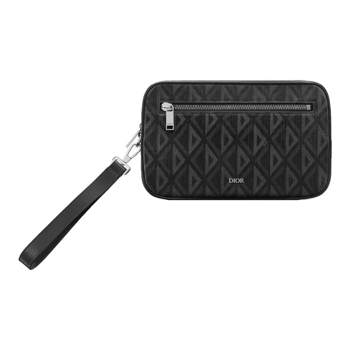 DIOR Canvas Strap Handbag, Clutch, Toiletry Bag Men's Black