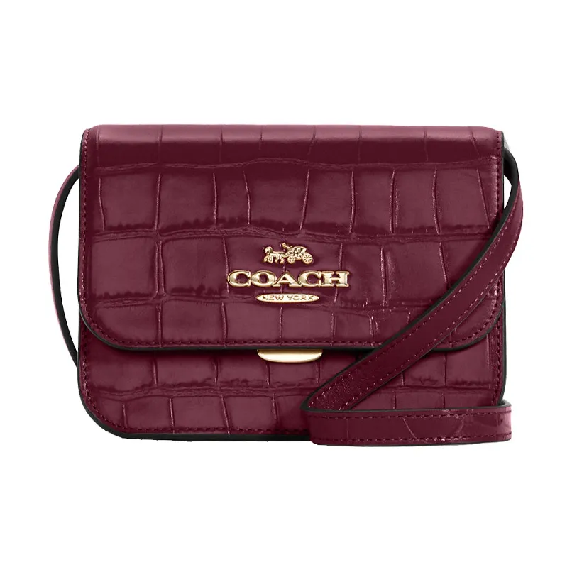 COACH Brynn Leather Shoulder Bag, Crossbody Bag Small Women's Burgundy