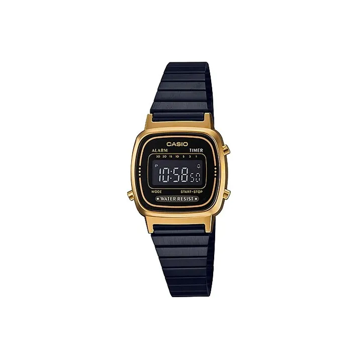 CASIO Collection Кварцевый механизм нержавеющая сталь ремешок с ионным покрытием женские часы черный циферблат LA670WEGB 1B