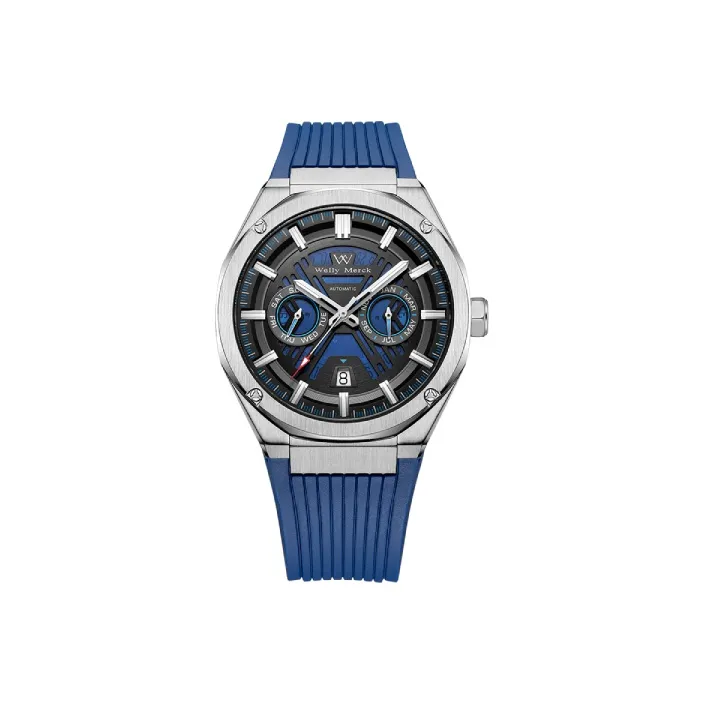 Welly Merck Автоматические механические мужские часы с открытым механизмом и черепом