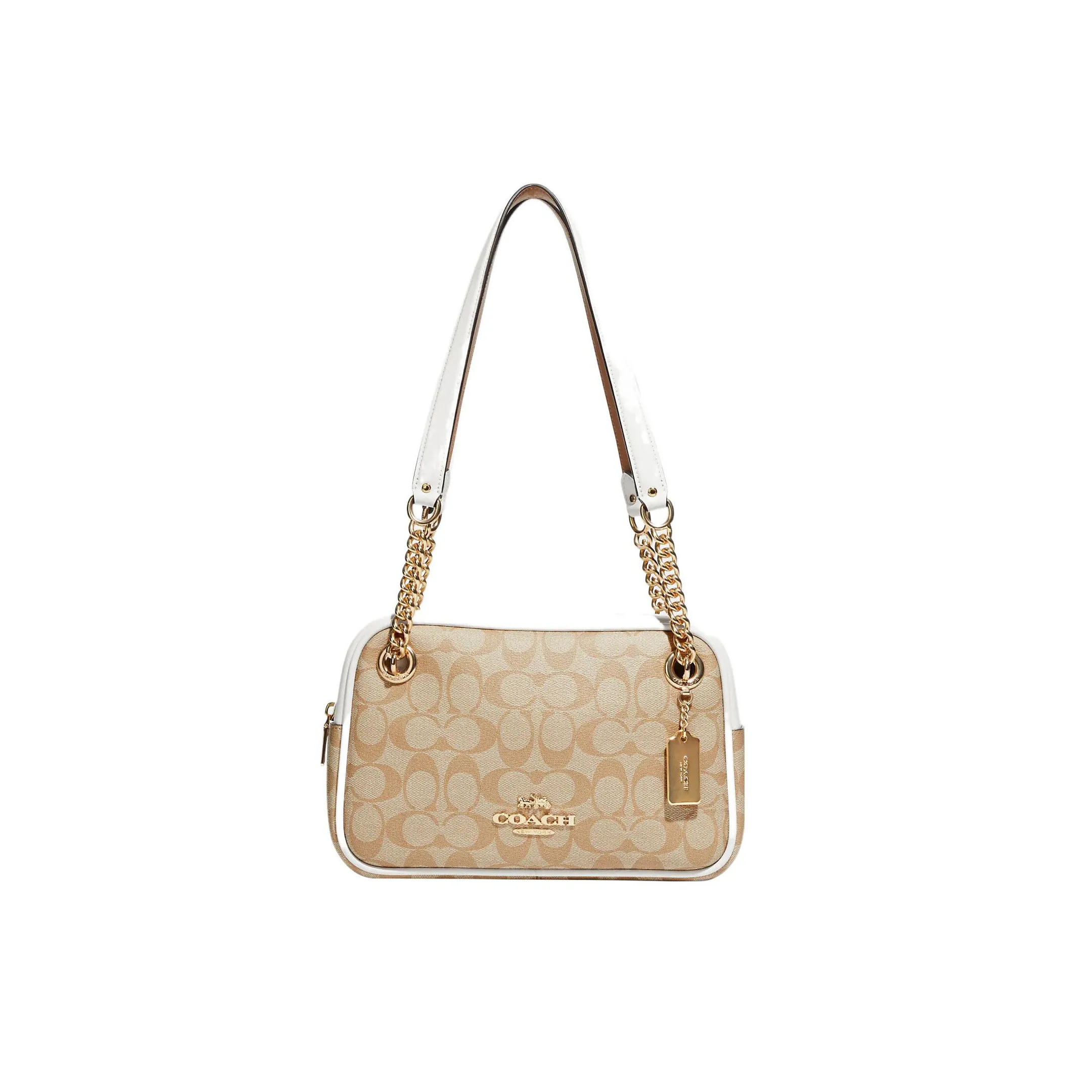 COACH Canvas With Leather Portable Crossbody Bag, Shoulder Bag Women's Khaki