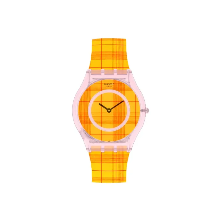 Swatch Quartz Механизм Унисекс Часы 34 мм Желтый Циферблат SS08Z105