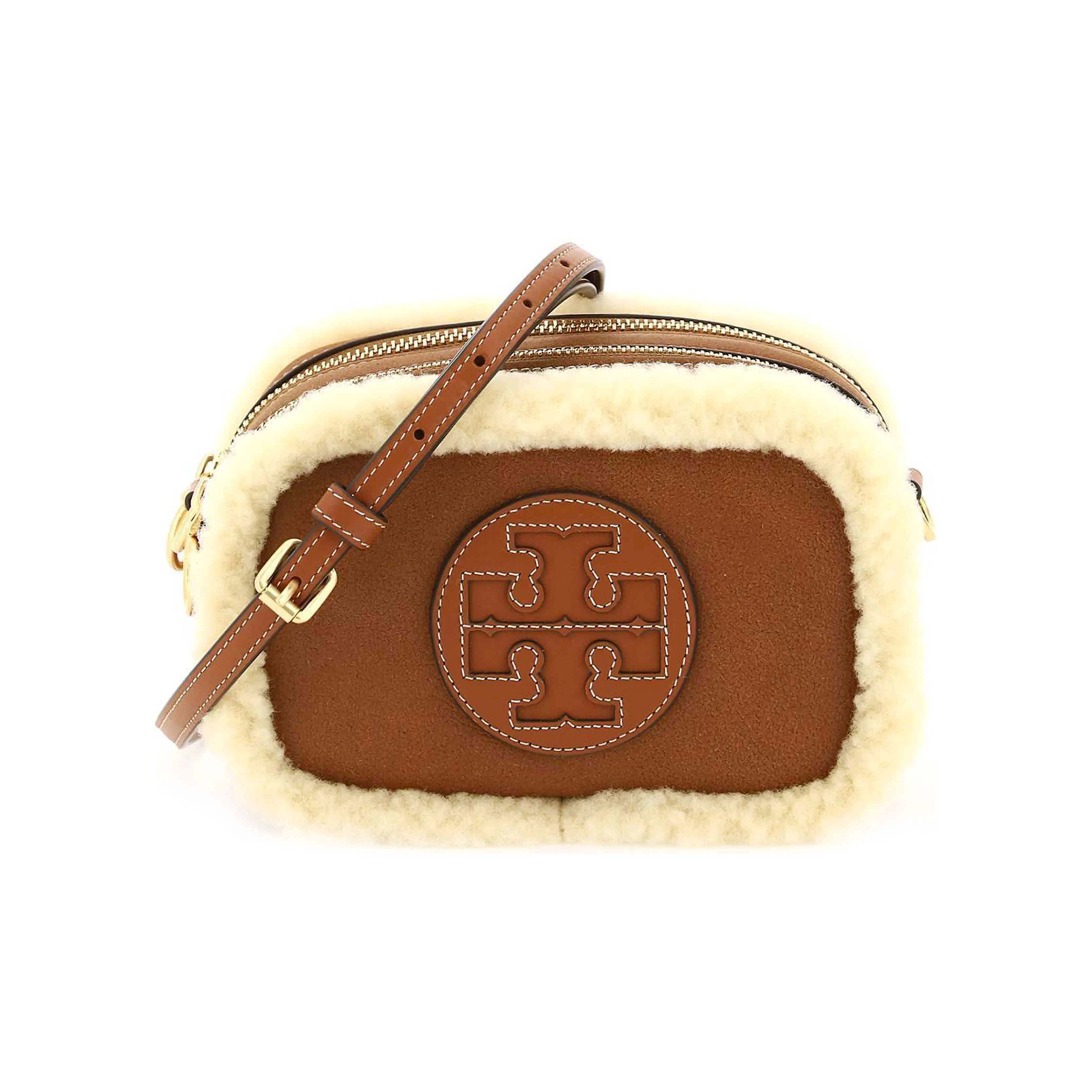 TORY BURCH Shearling Fleece с кожаными вставками Camera Сумка через плечо Мини Женская