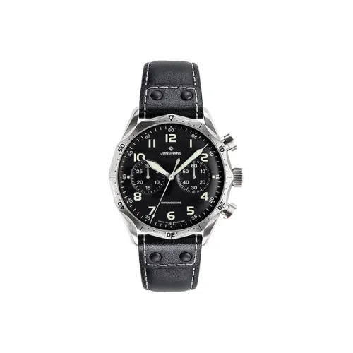 JUNGHANS Автоматический Механический Движение Мужской Meister Master Collection Часы 43,3 мм Черный