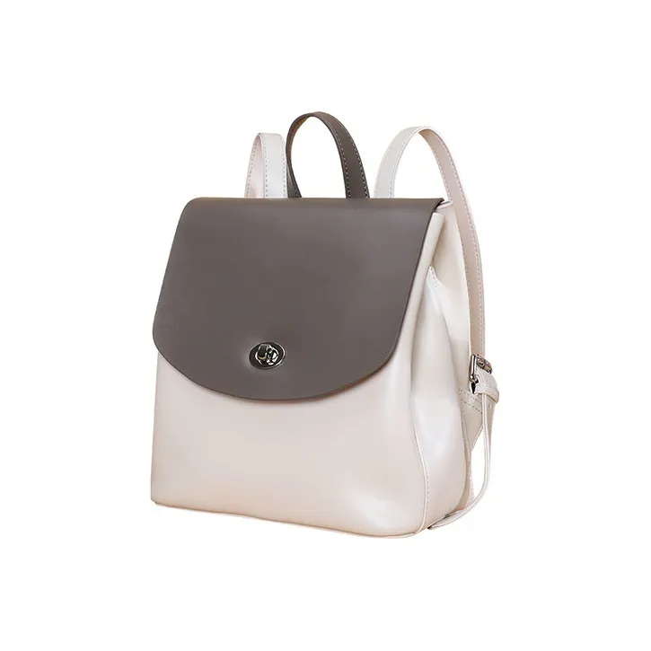 LOLLiPOPS Рюкзак из коровьей кожи маленький женский серый и белый