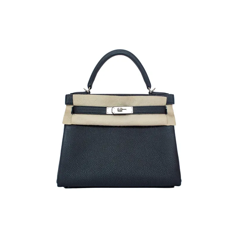 HERMES Kelly Togo Calfskin Kelly Bag Handbag Women's Noir Black