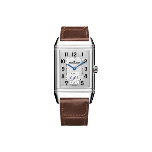 Jaeger LeCoultre Ручной Механический Движение Мужские Flip Collection REVERSO Часы 45,6mm*27,4mm Серебряный