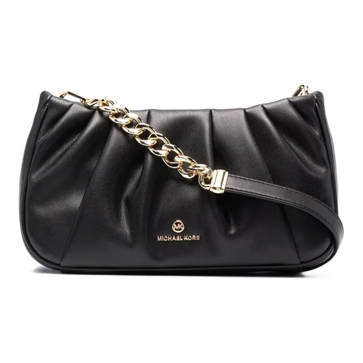 MICHAEL KORS Hannah Кожа Сумка через плечо Маленькая Женская Чисто Черная