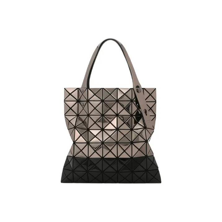 ISSEY MIYAKE Platinum Polyester Tote Bag Shopping Bag Shoulder Bags Handbags Women's Cannon Barrel Brown