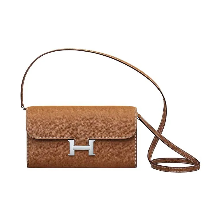 HERMES Constance To Go Epsom Leather Wallets Handheld Shoulder Bag Crossbody Bag Small Size Women
s 37 Gold Gold Brown