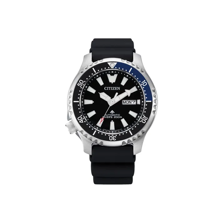 CITIZEN Механический Механизм Резиновый Ремешок Часы Мужские Циферблат Черный NY0111 11E