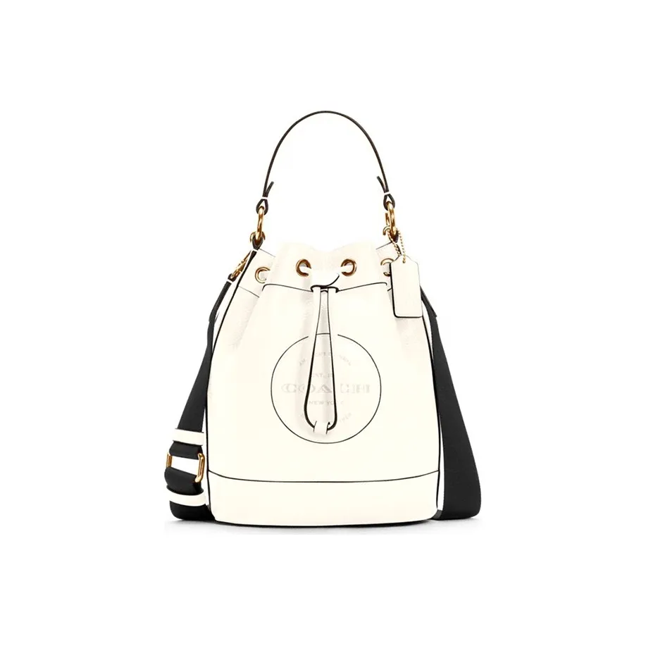 COACH Dempsey Коровья кожа Ведрообразная сумка через плечо одно плечо маленькая женская белая