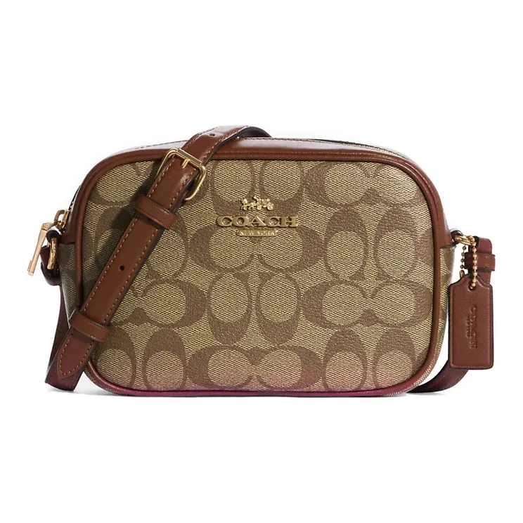 COACH Camera Coated Canvas With Leather Camera bag Croco Shoulder bag Croco Rosa bag Croco Small Size Women's Brown Monogram