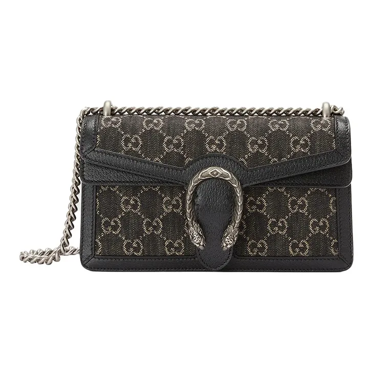 GUCCI Dionysus Denim Portable Crossbody Bag, Shoulder Bag Women's Black