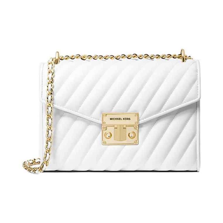 MICHAEL KORS Rose Cow Leather Leather Polyester Shoulder Bag Crossbody Bag Medium Size Women's Pure White