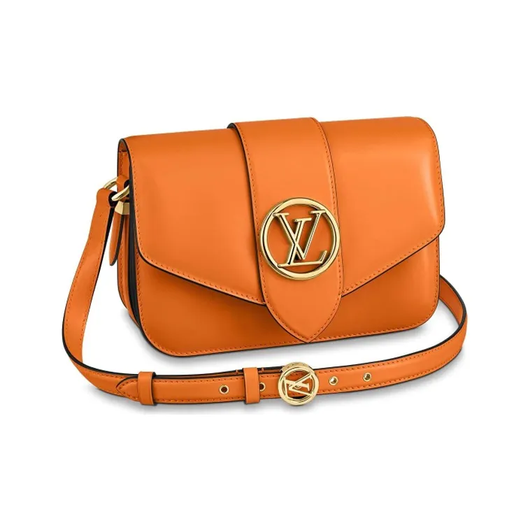 LOUIS VUITTON Pont Cow Leather Handbag, Shoulder Bag, Crossbody Bag Women's Summer Gold