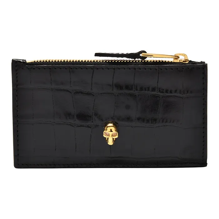 Alexander McQueen Коровья кожа Держатель для карт Женский Черный