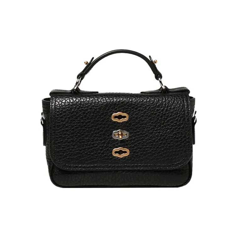 Mulberry Cow Leather One Shoulder Handbag Women's Black