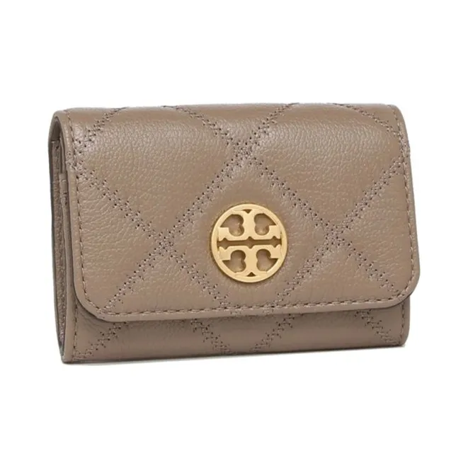 TORY BURCH Кожа Маленький Кошелек Держатель для карт Женский Оболочка Умбра