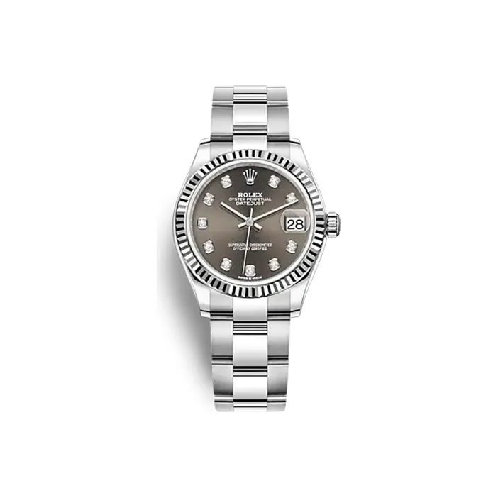 ROLEX Log Series Automatic Mechanical Movement Women's Watch 31mm Gray Dial Oystersteel 18ct White Gold Watch Case
