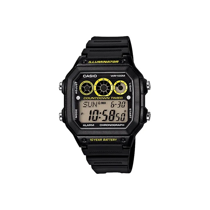 Коллекция CASIO Collection YOUTH Collection Блок Кварцевый механизм Смола Ремешок Часы Мужские Черный Ae 1300WH 1A