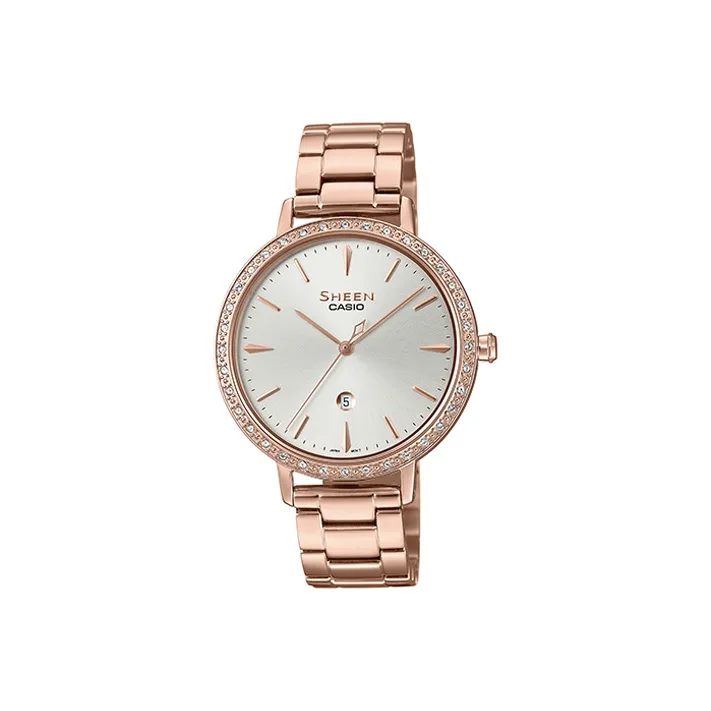 CASIO Кварцевый Movement Женские SHEEN Часы Золотые