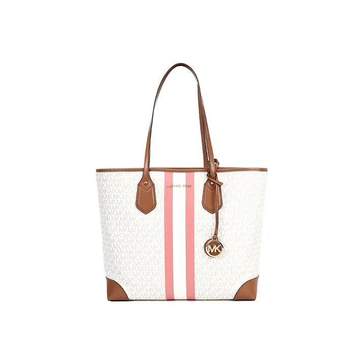 MICHAEL KORS ЭВА Холст MOTHER And Child Тоут Сумка Сумка Женская Ванильный Белый Фуксия