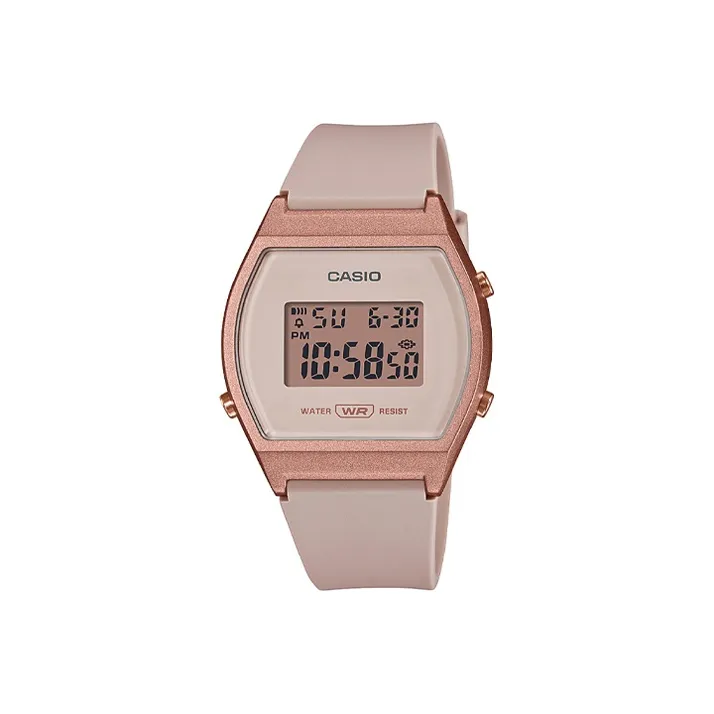 CASIO Vintage Collection L Digital Display Кварцевый механизм Смольный ремешок Часы Женские Розовый циферблат