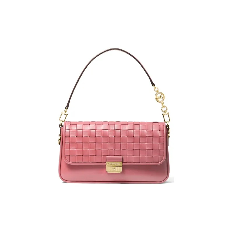 MICHAEL KORS Bradshaw Коровья кожа Baguette Сумка на плечо Женская Светло-розовая Красная