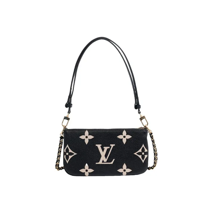 LOUIS VUITTON Multi Pochette Monogram Empreinte Bi color Black
