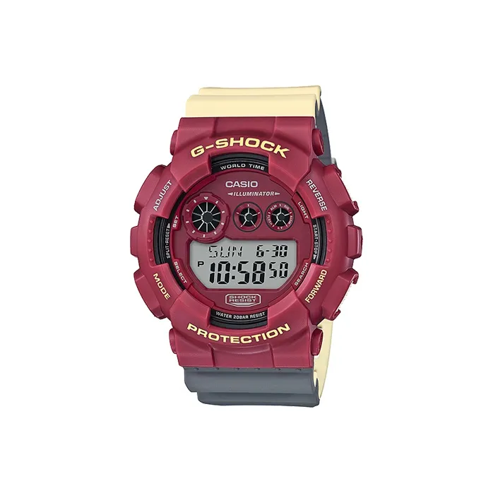 CASIO г Shock Нет Comply Theme Коллекция Кварцевый механизм Смола Ремень Часы Мужские Красный Циферблат часов GD 120NC 4