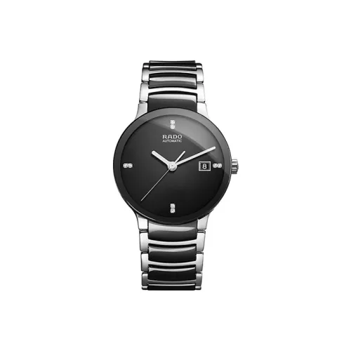 RADO Автоматический Механический Movement Мужские Кристальная Коллекция Часы 38 мм Черные