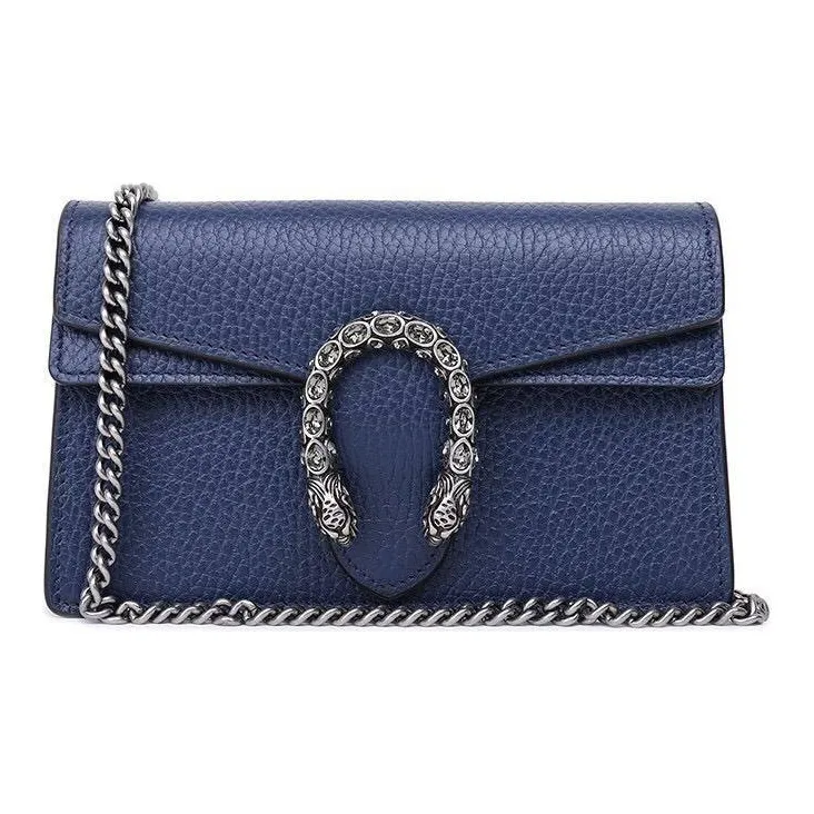 GUCCI Dionysus Leather Shoulder Bag, Crossbody Bag Extra Mini Women's Dark Blue
