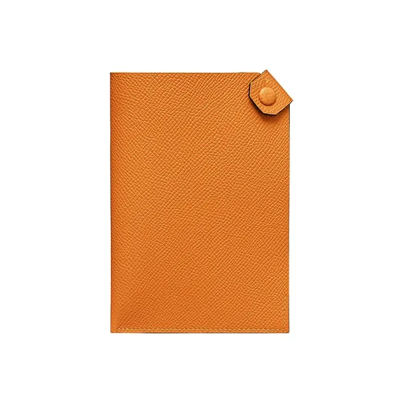 HERMES Tarmac Коровья кожа Держатель для паспорта Мужской Абрикосовый желтый