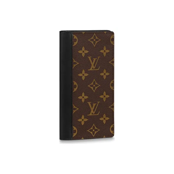 Louis Vuitton Alzer Brazza Coated Canvas With Cow Leather Wallet, Card Holder, Wallet Unisex Brown/Black Multicolor