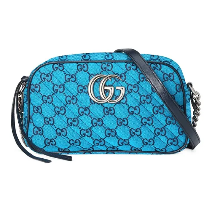 GUCCI GG Marmont Canvas With Leather Binding Camera Canvas Bag, Shoulder Bag, Crossbody Bag Trumpets Women's