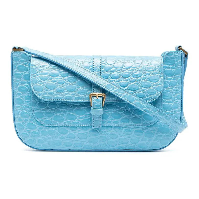 By Far Miranda Cow Leather Shoulder Bag Women's Blue
