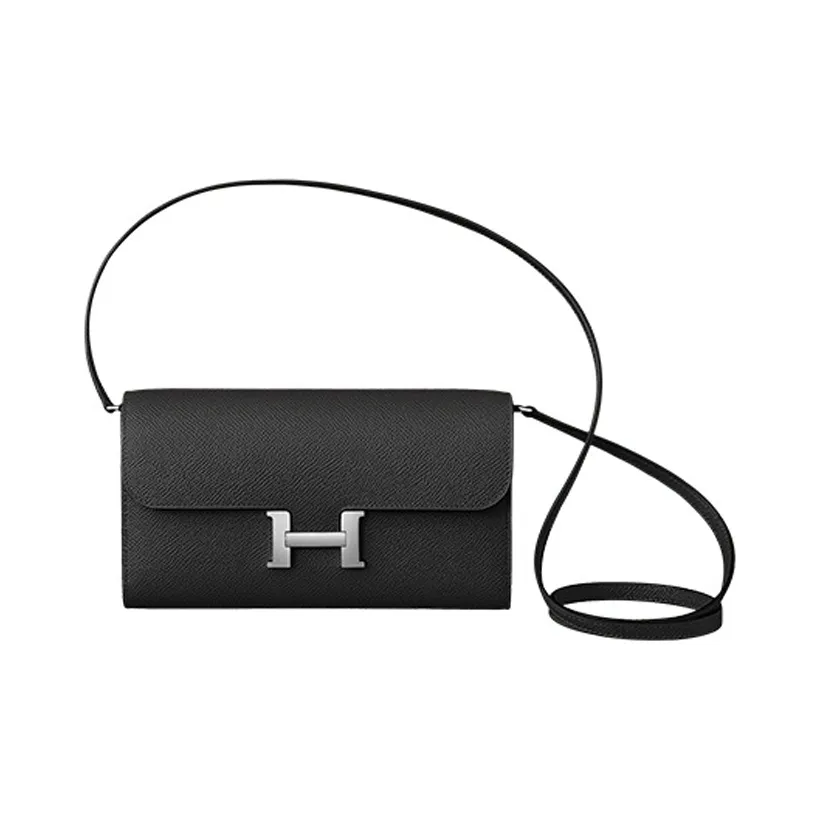 HERMES Constance To Go Epsom Leather Wallet Clutch Crossbody Bag Shoulder Bag Women
s Noir Black