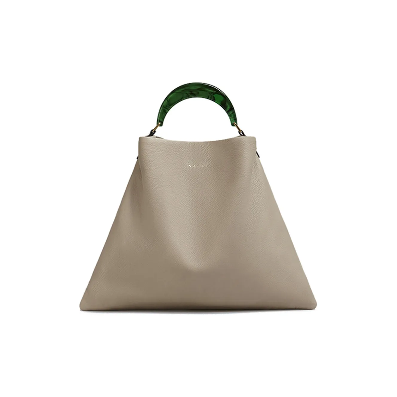 MARNI Cow Leather Handbag, Shoulder Bag, Crossbody Bag Small Size Women's Light Camel