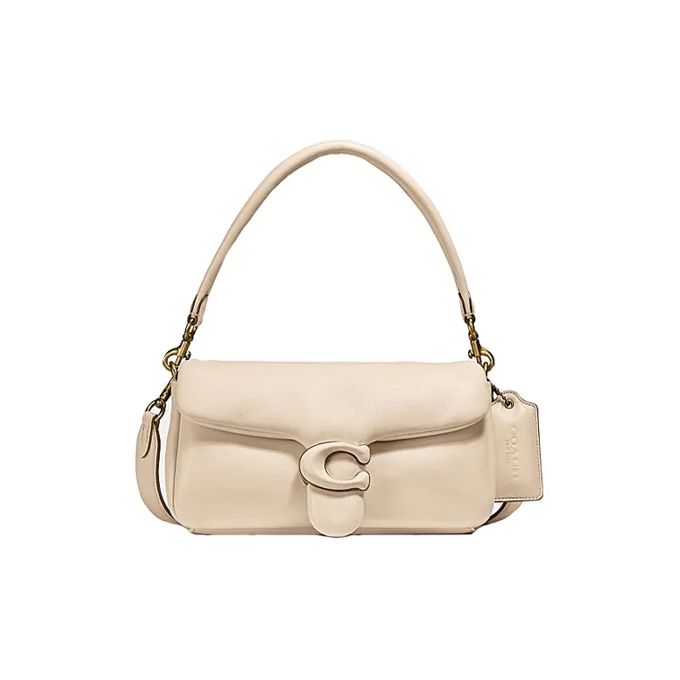 COACH Tabby Sheepskin Shoulder Bag Portable Crossbody Bag Shoulder Bag Medium Size Women's Ivory White