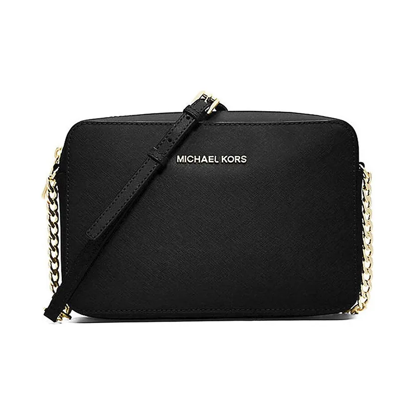 MICHAEL KORS Jet Set Travel Leather Portable Crossbody Bag, Shoulder Bag Women's Black