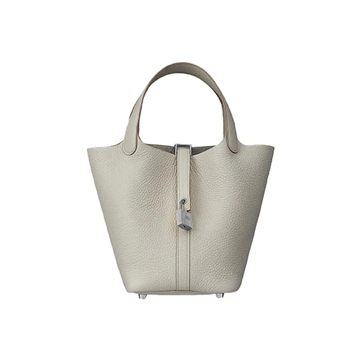 HERMES Picotin Lock Clemence Bullock Leather Basket Bag, Bucket Bag, Handbag 18 Women's