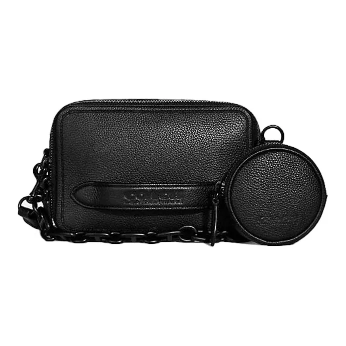 COACH Charter Leather Camera Bag, Handbag, Shoulder Bag, Crossbody Bag Trumpets Men's Black