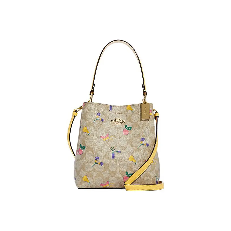 COACH Town Artificial Leather Bucket Bag, Handbag, Shoulder Bag, Crossbody Bag Trumpets Women's